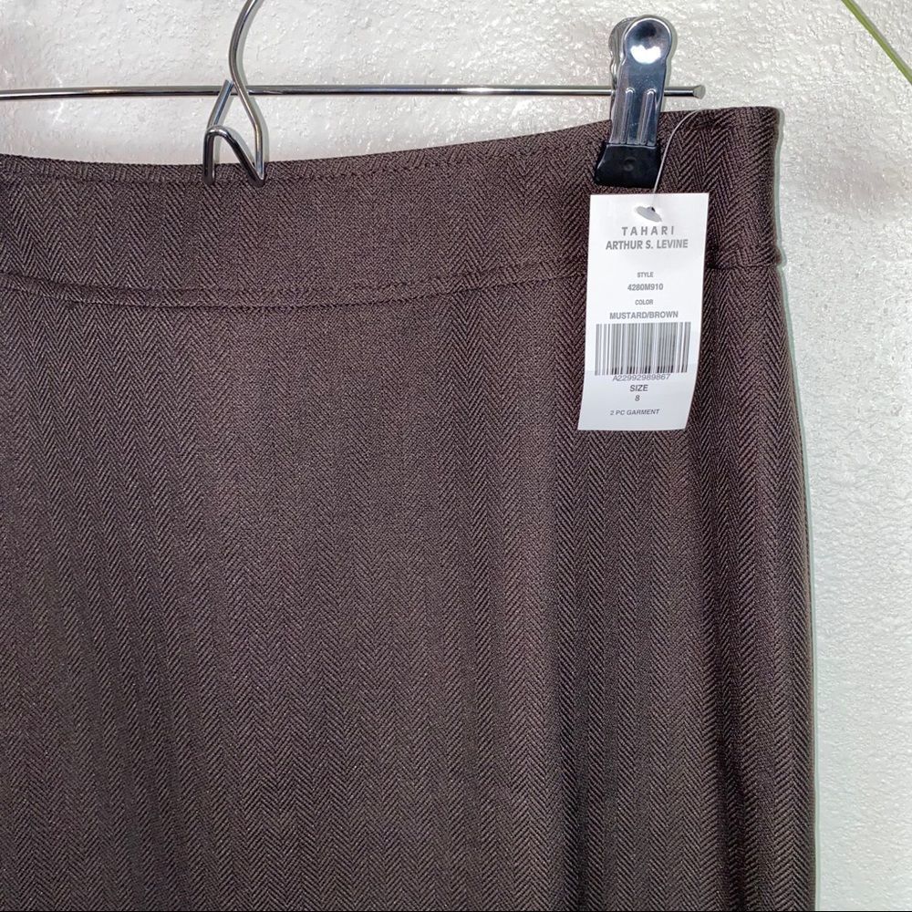 5 for $30 Tahari | New With Tags Brown Skirt Women’s Size 8 - Picture 3 of 6